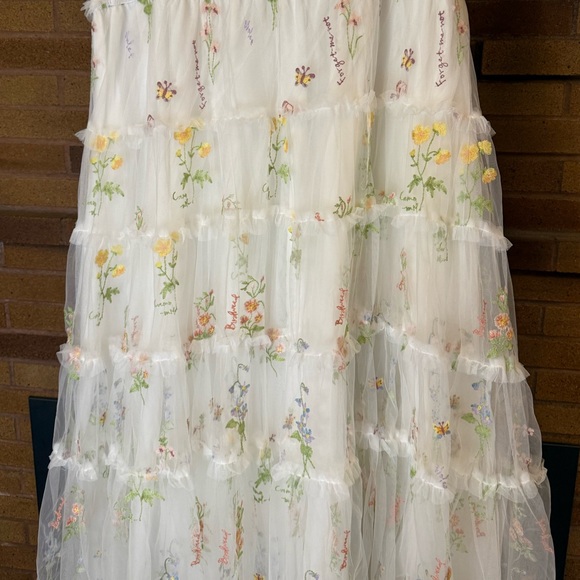 NWT JessaKae White Dress with Colorful Floral Embroidery - Picture 4 of 9